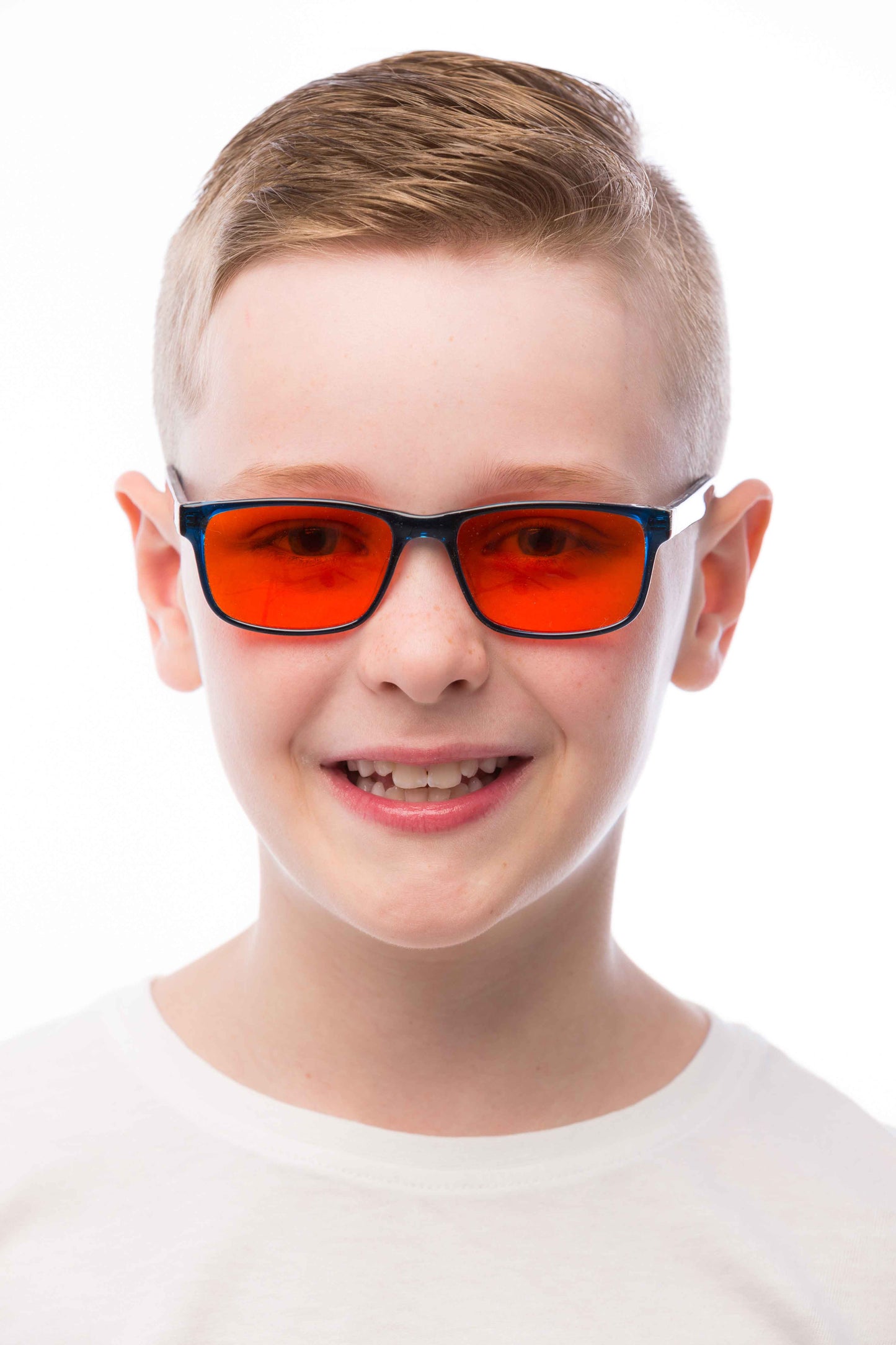 Boy Wearing Theo Blue Light Blocking Glasses Prescription