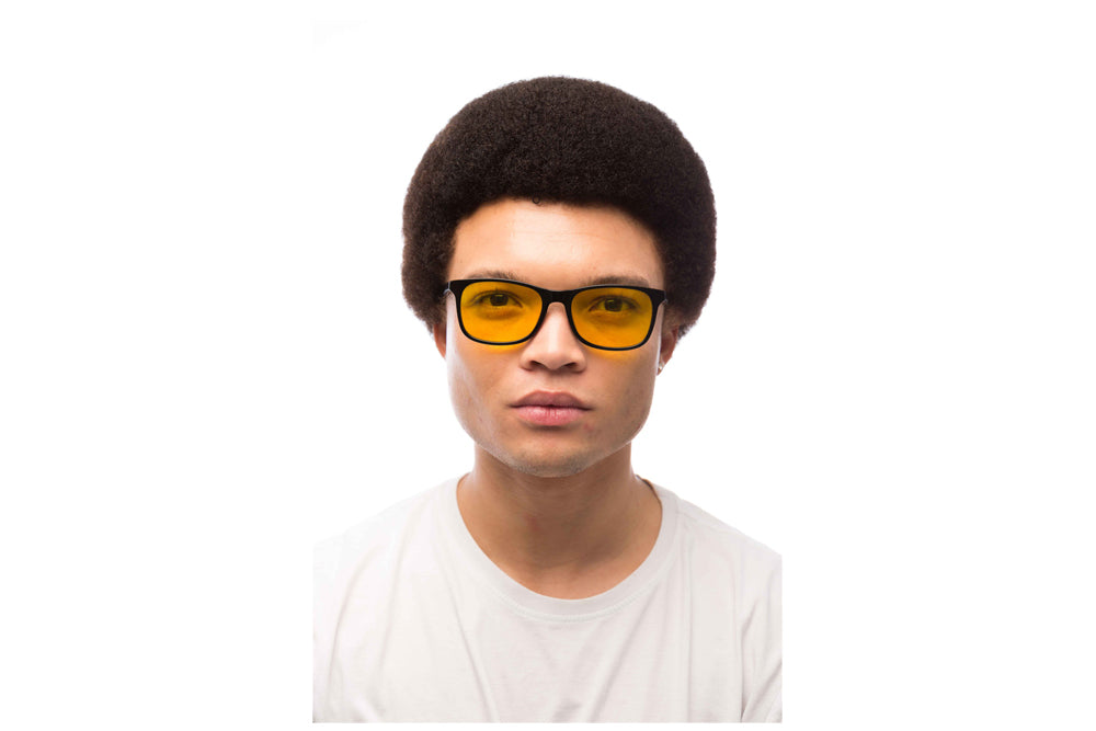 Man Wearing Smith Light Sensitivity Glasses